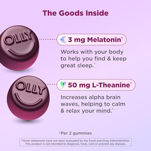image for OLLY Restful Sleep Gummy Supplement with Melatonin & L-Theanine Chamom