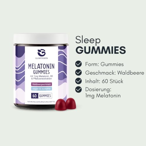 Gumtamin Sleep Melatonin Gummibärchen, 1mg, zuckerfrei – Ansicht 2