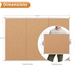VIZ-PRO 96" x 48" Large Cork Bulletin Board, Foldable & Wall-Mounted Notice Pin Board with Silver Aluminum Frame, for School Home Office - 8' x 4' Corkboard - Image 3