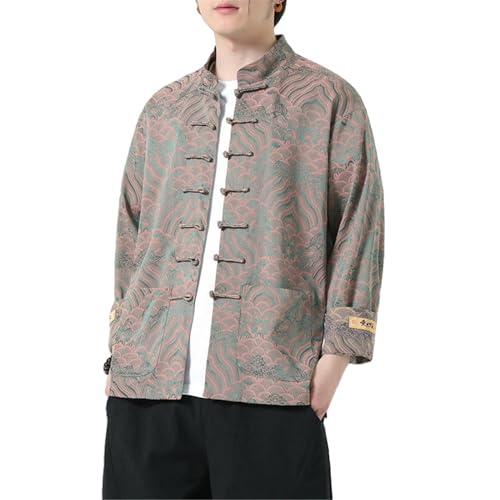 Chemise en jacquard de soie respirante finie la chaleur avec le style traditionnel boutons grenouille