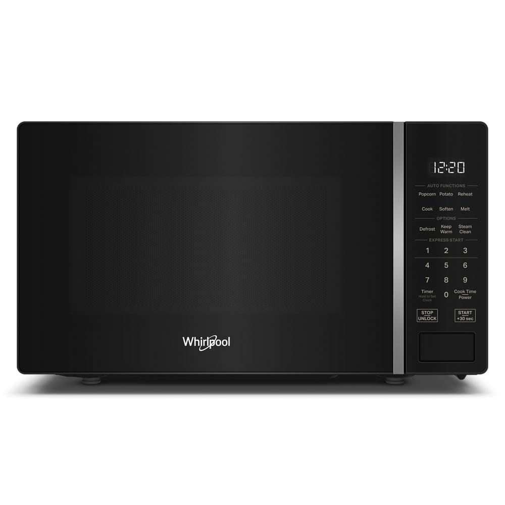 Whirlpool WMCS3018RB Countertop Microwave with Turntable 0 7 Cu Ft Steam Clean 700 Watt Microwave Black