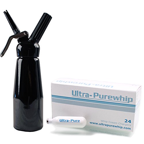 Tw Mosa Black 1 Pint Whipped Cream Dispenser Plus 24 Ultrapure Chargers #TOP9