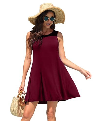 Image of WEACZZY Women Summer Casual Swing T Shirt Dresses Beach Cover up Loose Dress