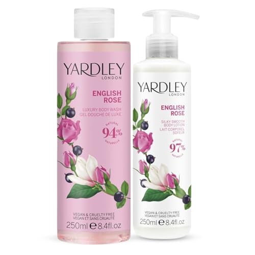 Yardley London Body Wash & Lotion Collection - English Rose Essence for Women, Luxury Feel & Timeless British Scent Self Care, Body Wash & Lotion Set with Elegance & Freshness for Gifting