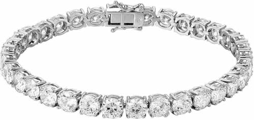 14k White Gold Finish 5.70 Ct Round Cut Diamond For Unisex Tennis Bracelet