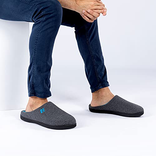 Image of RockDove Men's Original Two-Tone Memory Foam Slipper | Slip-on, Indoor /Outdoor, House Use, Non-Slip, Machine Washable, Lightweight, Skin-Friendly, Gift-Ready