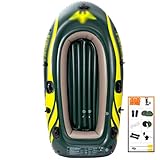 YUESFZ Kayaks y piraguas de mar Kayaks hinchables Bote De Goma Plegable, Bote Inflable Resistente Al Desgaste Engrosado, Bote De Asalto Extra Grueso De 2/3/4 Personas (Color : Green-7.5ft- 3people)