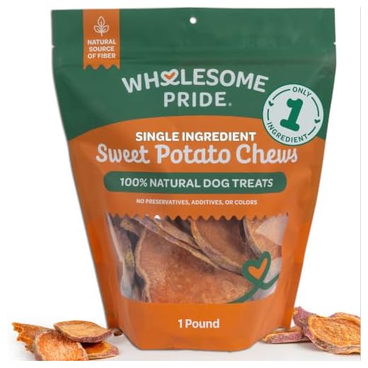 Wholesome Pride Sweet Potato Chews 100% All-Natural Single Ingredient, USA-Sourced Dog Treats, 16 oz