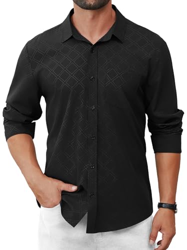 Hardaddy Mens Dress Shirt Long Sleeve Business Casual Button Down Shirts Men with Pocket Fall Winter