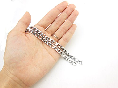 7Mm Width 9.8Ft Length Stainless Steel Texture Figaro Link Chains Findings Fit For Jewelry Making &Diy (Sc-1003-B) #TOP4