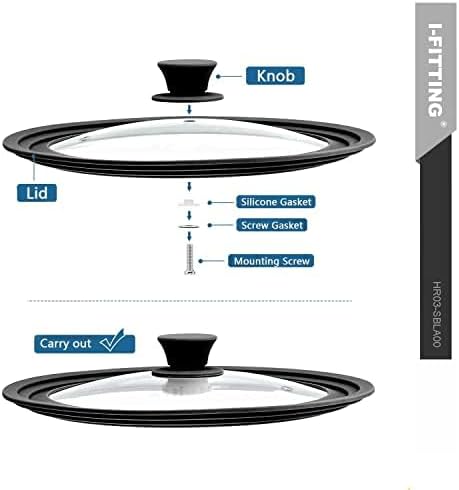 Miniatura 7 de HR Huare Technology - Tapa universal para olla, sartén, sartén para utensilios de cocina de 6.5, 7 y 8 pulgadas, apta para lavavajillas, tapa de