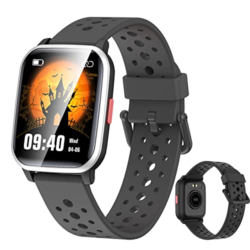 SOPPY Kids Smart Watch for Boys Girls,Fitness Tracker for Kids, Activity Tracker with Games, Pedometer, Heart Rate & Sleep Monitor, Stopwatch, IP68 Waterproof, Gifts for Boys Girls Teens - Black