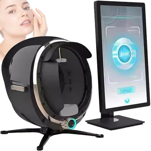 Professional Skin Analysis Machine 21.5" Scanner for Pores, Acne, Hydration - 8-Spectrum Imaging, Cloud Storage, Multi-Language for Estheticians & Spas (Black)