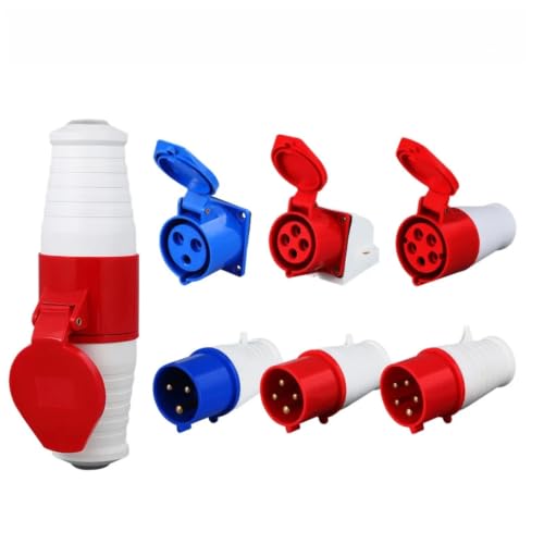 Socket 4P 32A IP44 de pared para una conexión segura a 380V y 415V en talleres 3