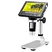 STPCTOU LCD Digital USB Microscope 4.3 Inch 10X-1000X Magnification Zoom, 8 LED Adjustable Light, Rechargeable Lithium Battery Camera Video Recorder for Phone Repair Soldering Tool Children Lab Edu