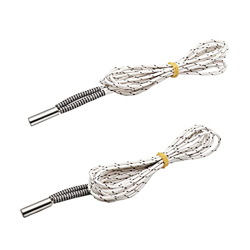 GLOBALDREAM Globaldream 2 piezas 24V 50W Cartucho de cerámica actualizado Calentador Cable 1M Accesorios de impresora 3D Tubo de calefacción Impresora 3D(Blanco) Cover