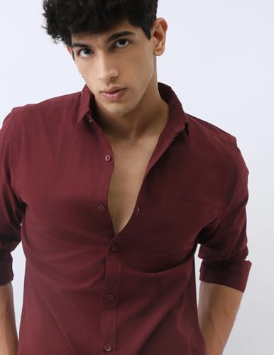 Image of Urbano Fashion Men's Cotton Full Sleeve Regular Fit Casual Solid Shirt