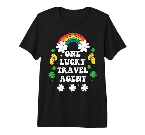 One Lucky Travel agent Cute St Patricks Day Irish Shamrock Premium Tri-blend T-Shirt