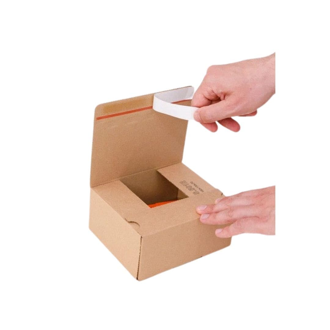 120 Versandkartons 160x130x70 mm mit Automatikboden, Selbstklebestreifen & Aufreißfaden von MA-Verpackungen