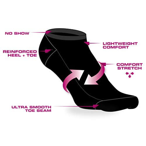 Avia Women''s Athletic Performance Cushioned No Show Solid Socks (10 Pack), Size 4-9, Purple2