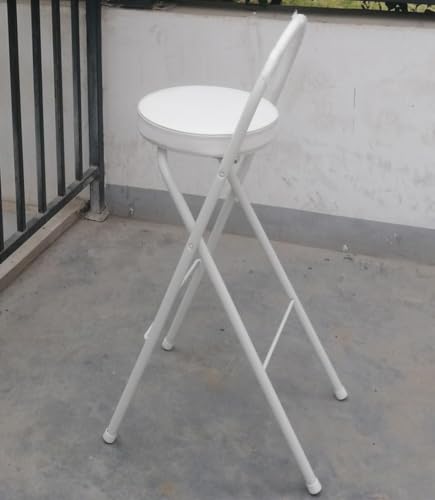 Tabouret de cuisine rembourré blanc 65cm pour gain de place - 8