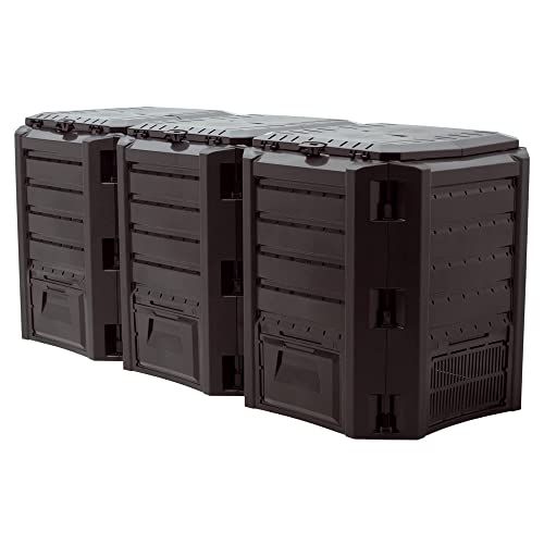 Prosper Plast IKLM1200C-S411 198 x 71,9 x 82,6 cm Módulo "Compogreen" Composter - Negro (3 módulos = 67 piezas)