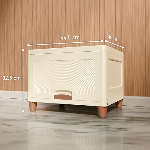 Image of Amazon Basics Multi-Purpose Large Organizer | Modular Storage Box for Clothes, Kitchen, Bedroom & Living Room | Stackable Rack, Space-Saving Wardrobe Cabinet (Off White), 1 Piece