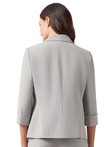 Kasper Women's Pinstripe 1 Bttn Notch Collar JKT W/Rol3