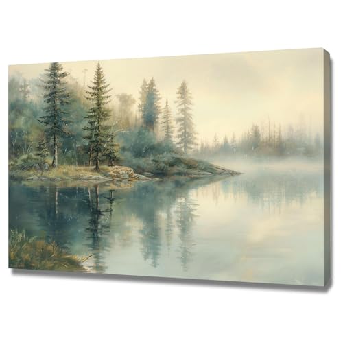 Tableau paysage forestier moderne WODJEM cadre toile salon 40x60