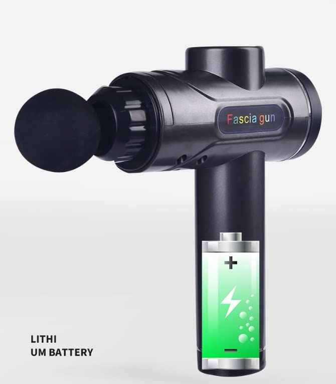 Massaggiatori Elettrici Mini Pistola Massaggio, Recupero Fitness Sollievo dal Dolore Muscolare del Corpo, Palmare, 4 velocità Elettrico, con 4 Teste Massaggiatore, Collo Posteriore, Nero