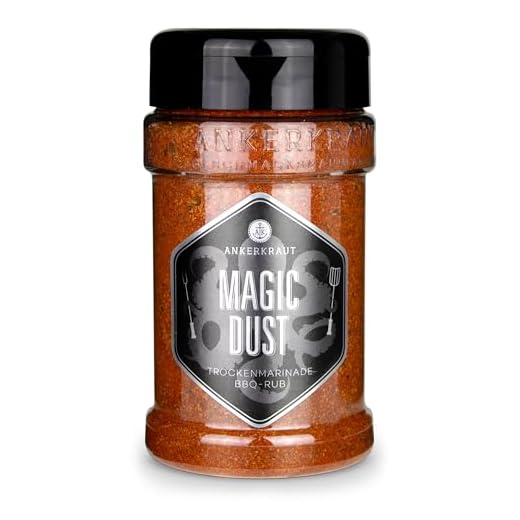 Ankerkraut Magic Dust, BBQ Rub, Marinade für Fleisch, Gewürzmischung zum grillen, allzweck Gewürz mit Paprika geräuchert nach Originalrezept, 230 g im Streuer