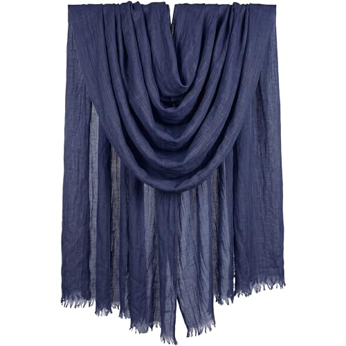 Iristide Women Summer Scarfs Large Long Lightweight Linen Beach Gauze Shawl Wrap 75??43?