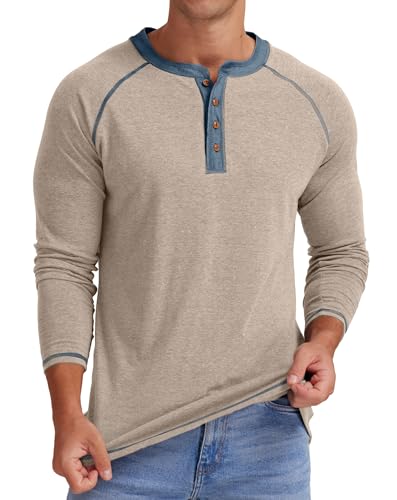 Image of Sailwind Mens Henley Long /Short Sleeve T-Shirt Cotton Casual Shirt