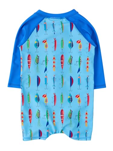 Image of RUGGEDBUTTS Baby /Toddler Boy Swimsuit, One Piece Zipper Rash Guard Sunsuit with UPF 50+ Sun Protection