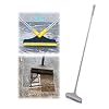 Floor Scrub Brush with Long Handle, 2 in 1 Floor Brush Scrub Brush, Adjustable V Shaped Cleaning Brush, 120 Degree Rotating Bathroom Kitchen Floor Crevice Cleaning Brush with Squeegee (Beige)