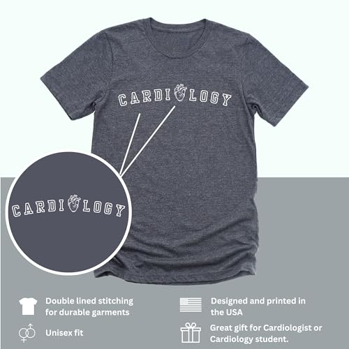 Kite and Crest Camiseta de cardiologia coração - presente para cardiologistas, médicos e enfermeiras