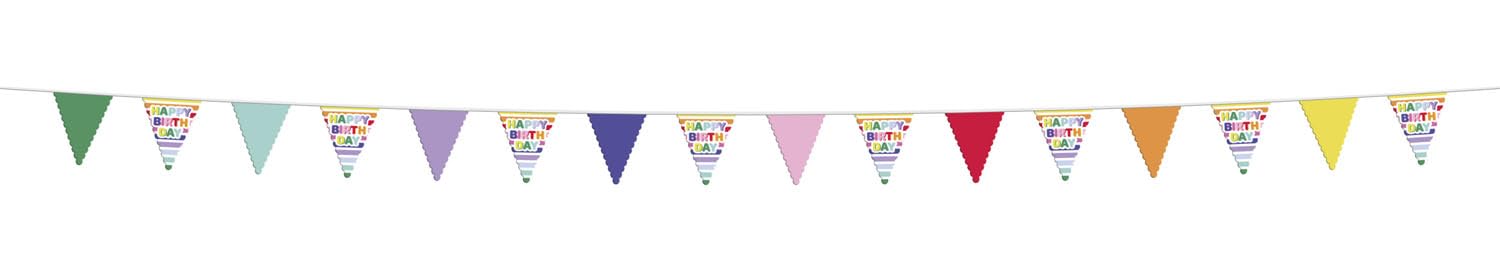 Guirlande Fanions Colorée Stripetastic - 6 m pour Anniversaire et Fêtes