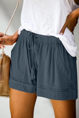 Image of KISSMODA Womens Summer Shorts Leopard /Camo /Solid /Floral Print Elastic Waist Pocketed Casual Pants