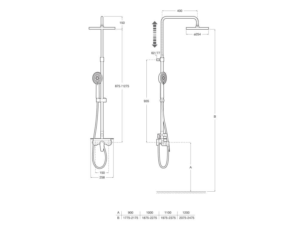 Roca,Even-T,Columna de ducha monomando con repisa,A5A9790C00