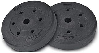 Youyijia 2x 10kg Standard Weight Plates Disc Vinyl Barbell Weights Lifting Training Dumbbell Plates for Bodybuilding Increase Muscle