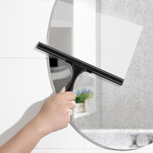 Image of SetSail Squeegee for Shower Glass Door All-Purpose Shower Squeegee for Glass Doors Black Window Squeegee with Hook for Car Window Cleaning 12 Inch, Black