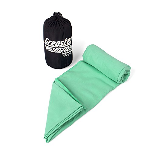 Gregster 12199 Serviette de Sport-130 x 80 cm-Ultra compacte, légère et très absorbante-Ne Prend Pas de Place dans la Valise Mixte, Vert, M Cover