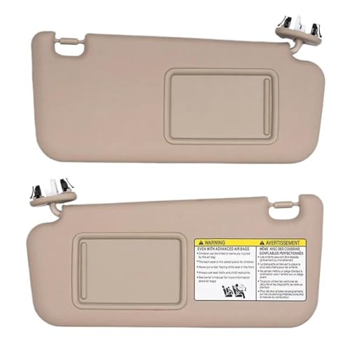 Pare-soleil voiture beige avec miroir pour Toyota RAV4 2006-2013 | Paire gauche et droite
