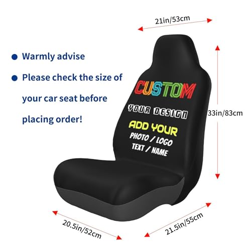 LZXSXZ Custom Car Seat Covers, Personalized Image Text Logo Nonslip Seat Protector Case, Elastic Soft Universal Front Seat Protector Cover for Cars Trucks Van Sedans SUV (1PCS) - Image 6