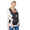 Babytrage Neugeborene Babytrage Ergonomische Reine Baumwolle Leicht und atmungsaktiv Einstellbar für Neugeborene von 0 bis 3 Jahren (3,5 bis 20 kg) Multiposition(Dorsal/Ventral) (Schwarz)