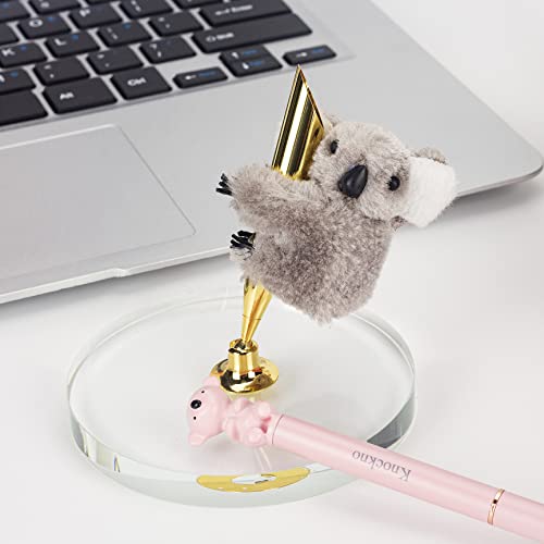 Bolígrafos de koala de metal, soporte de cristal y suministros escolares de decoración kawaii 5