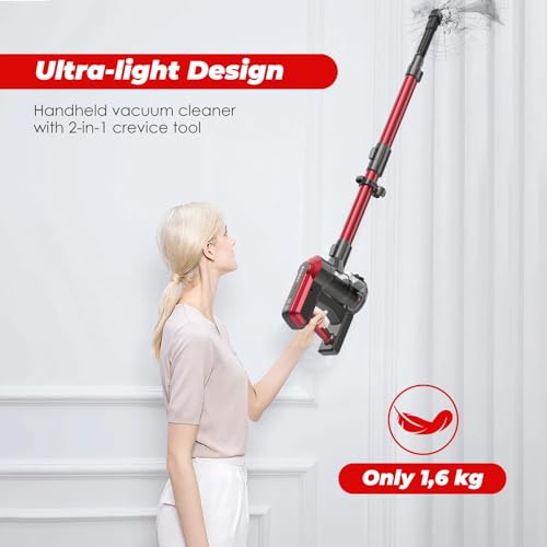 V10A Cordless Vacuum Cleaner 450W BLDC Motor 45kPa Suction 60min Runtime Lightweight Stick & Handheld LED Power Brush with Green Light Tangle-Free Ideal for Carpet Hard Floors & Pet Hair - Image 4