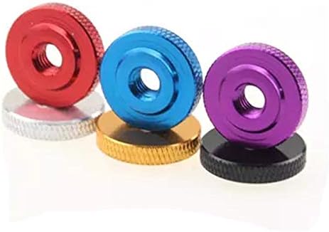 4pcs M3 Single layer hand nut Knurled aluminum alloy Thin small step nuts Oxidized multicolor (Size: M3-D11x3(black))