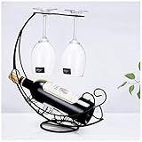 ♢ [Tamaño]: 32X13X35Cm MTYLX Decoración de Vino Decoración Vino Simple Moderno Moderno Vinoteca Organizador de Botella de Vino Creativo para el Hogar Barra de Cocina Multifunción Rack,Negro
