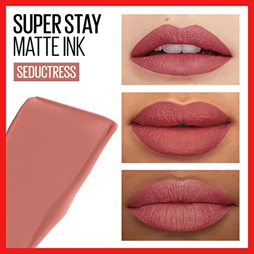 Maybelline Super Stay Matte Ink Liquid Lipstick + Color Sensational Lip Liner Makeup Bundle, Includes 1 Lipstick In Seductress And 1 Lip Liner In Purely Nude #TOP2